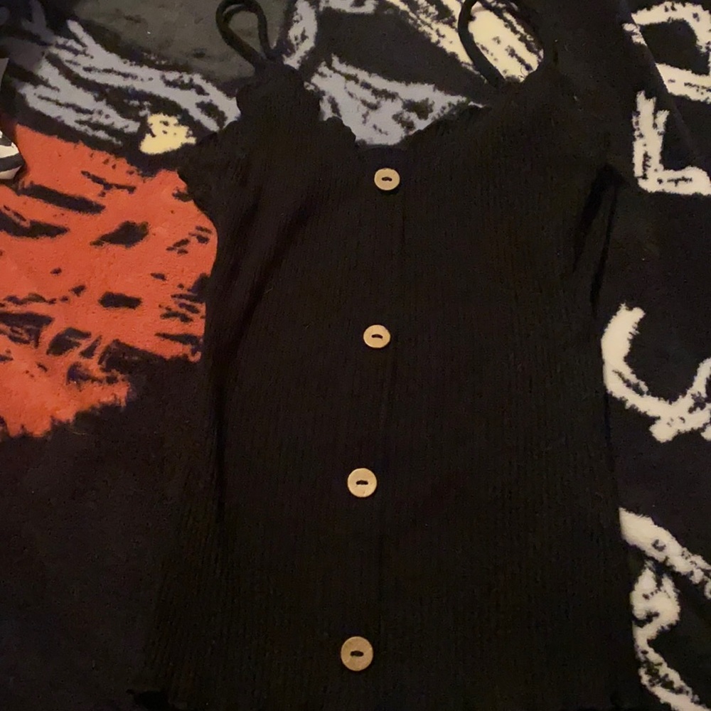black tank with buttons